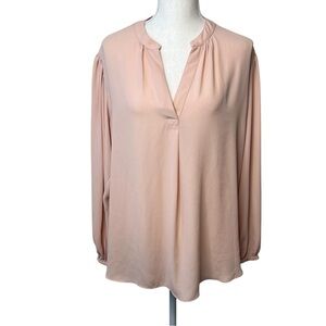 TTAHARI Elegant Blush Pink Women's v-neck Blouse Size XL